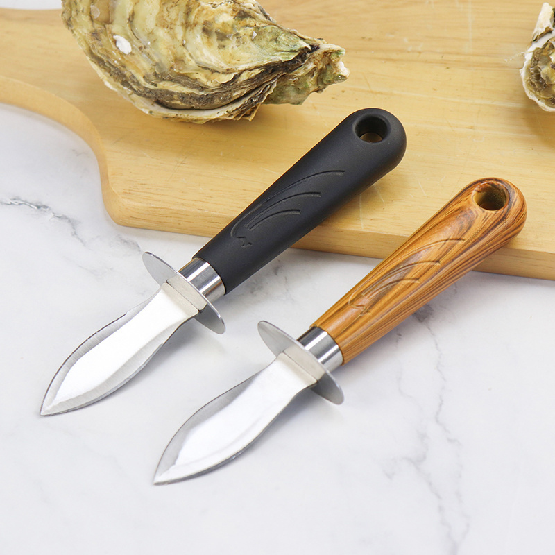 Kitchen Gadgets Seafood Clam Shell Opener Tools Stainless Steel Oysters Open Knife With Plastic Handle