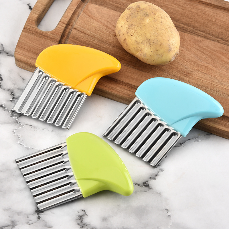 Crinkle cutter salad chopping knife waved shape slicer stainless steel potato chip french fries cutter knife