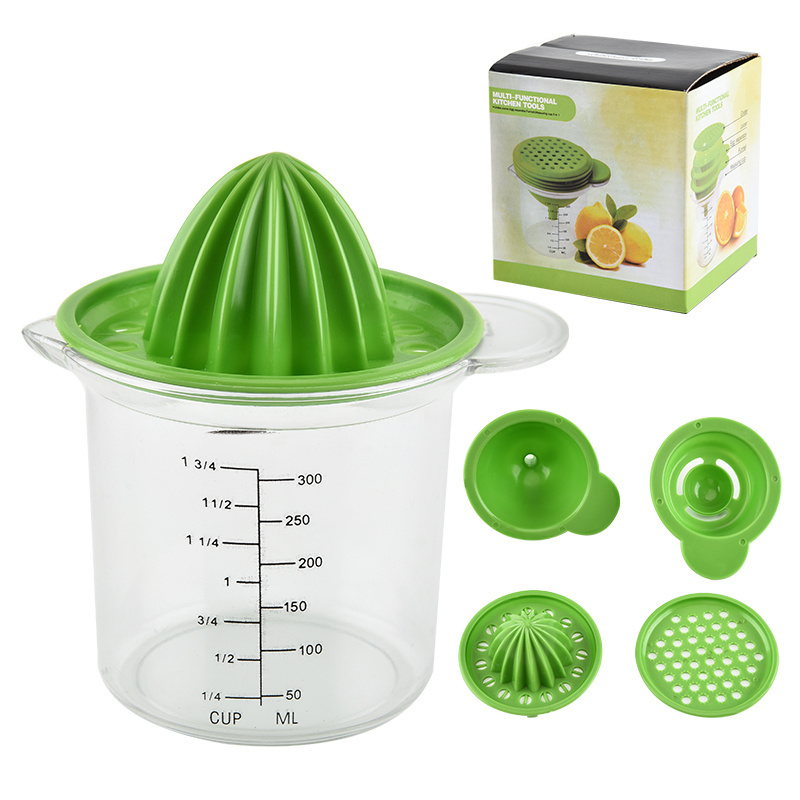 5 in 1 multifunctional manual citrus juicer lemon squeezer garlic slicer press with measuring cup