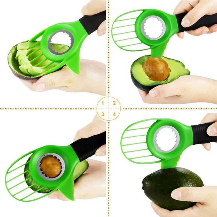 soft grip handle 3 in 1 avocado cutter slicer and corer pitter multi functional avocado knife