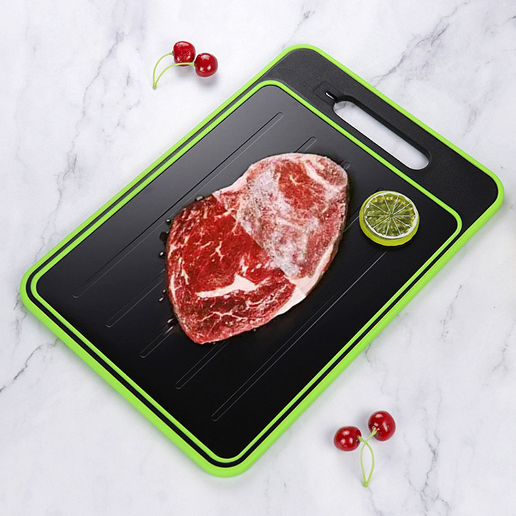 Multi functional 4 in 1 defrosting cutting board rapid food thawing chopping board with garlic grinder and knife sharpener