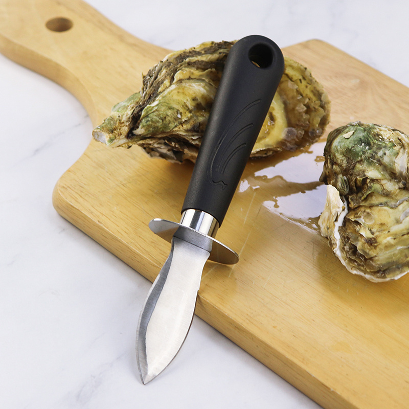 Kitchen Gadgets Seafood Clam Shell Opener Tools Stainless Steel Oysters Open Knife With Plastic Handle