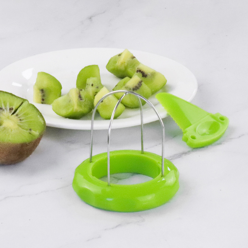 2-in-1 Fruit Peeler Stainless Steel Kiwi Fruit Peeler Kiwi Slicer Peeler Scooper with Easy-Grip Handle for Fruit Salad