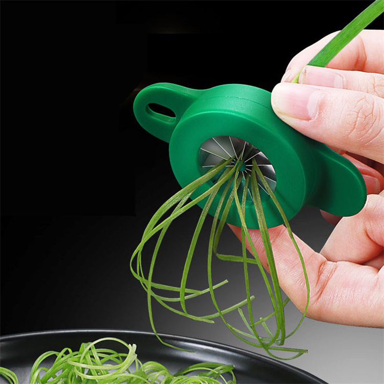 Multi functionall kitchen tools gadget easy to silk 12 blades stainless steel green onion knife slicer cutter shredder