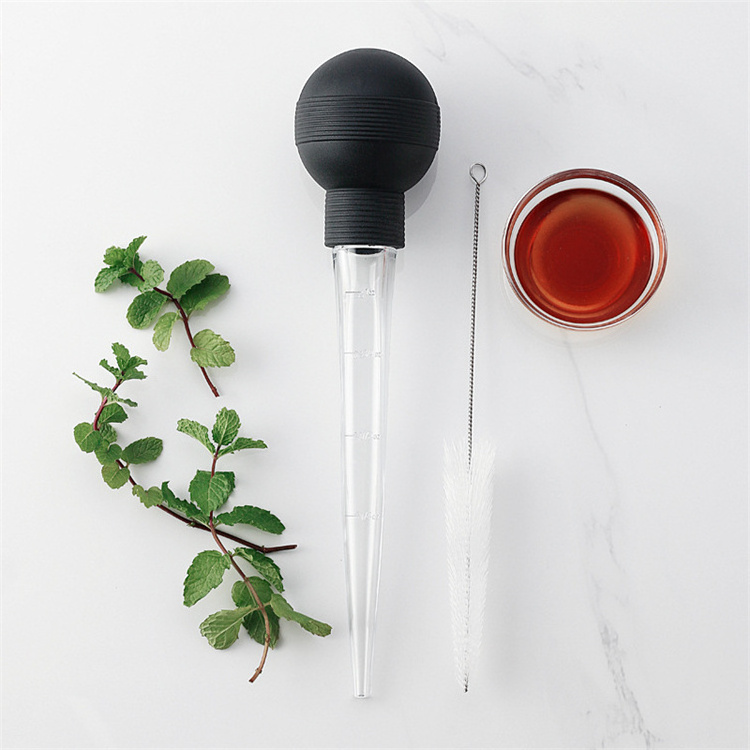 Home Baking and Roaster Turkey Tools Detachable Food Grade Bulb Oil Baster with Cleaner Brush