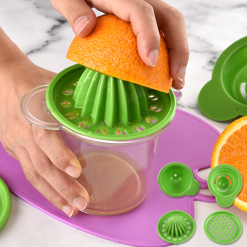 5 in 1 multifunctional manual citrus juicer lemon squeezer garlic slicer press with measuring cup