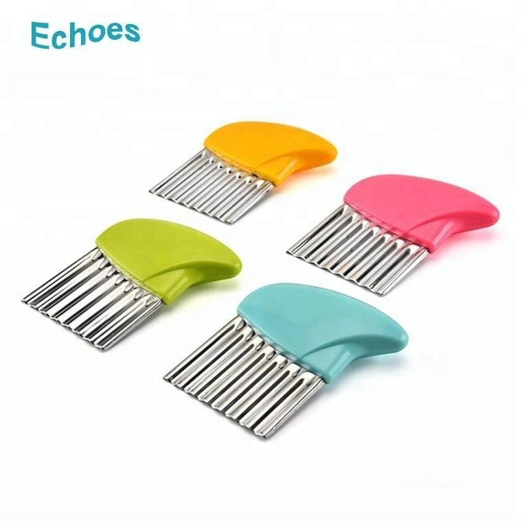 Crinkle cutter salad chopping knife waved shape slicer stainless steel potato chip french fries cutter knife