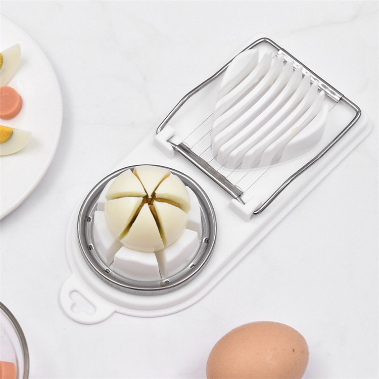 2 in 1 multi functional plastic stainless steel wires boiled egg slicer egg cutter