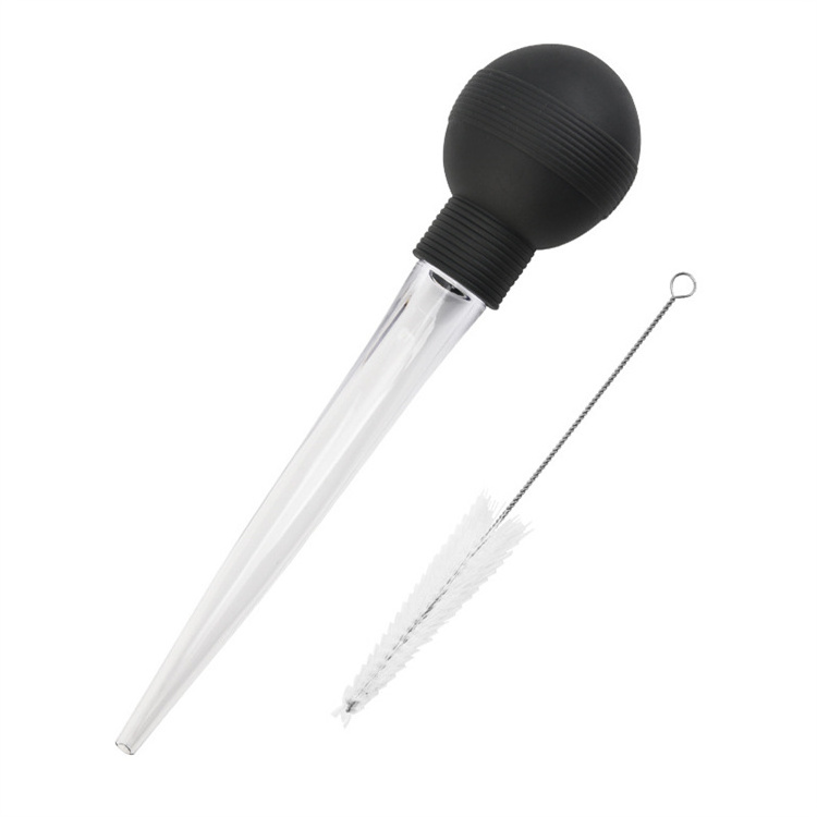 Home Baking and Roaster Turkey Tools Detachable Food Grade Bulb Oil Baster with Cleaner Brush