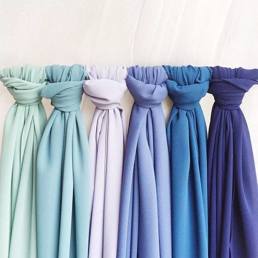 Premium Malaysia Heavy Pearl Chiffon Hijabs Long Malay Veil Tudung Bawal Scarves 120+ Colors