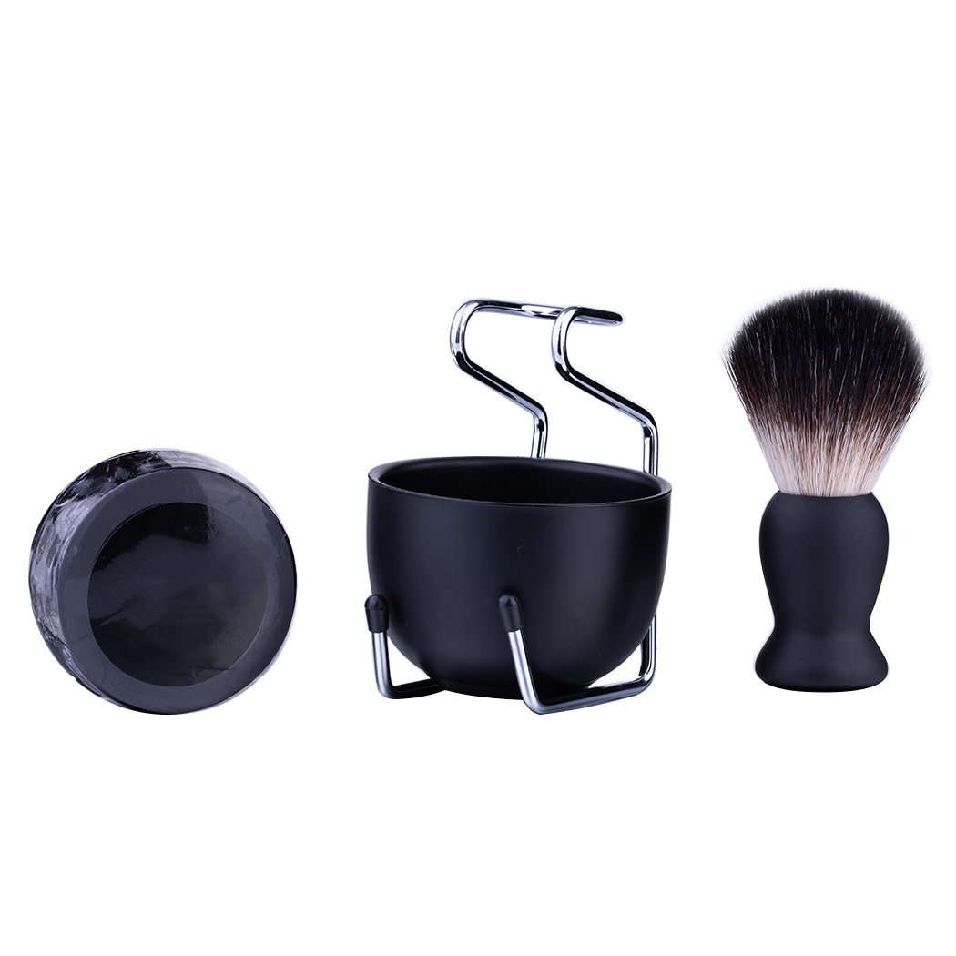 Badger Hair Shaving Brush and Bowl Kit for men Black Shaving Brush set with Soap