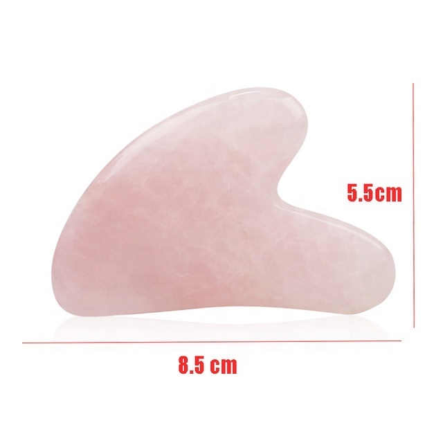 Hot Selling Rose Quartz Jade Guasha Stone For Face Neck Natural Jade Gua Sha Scraper Board Massage