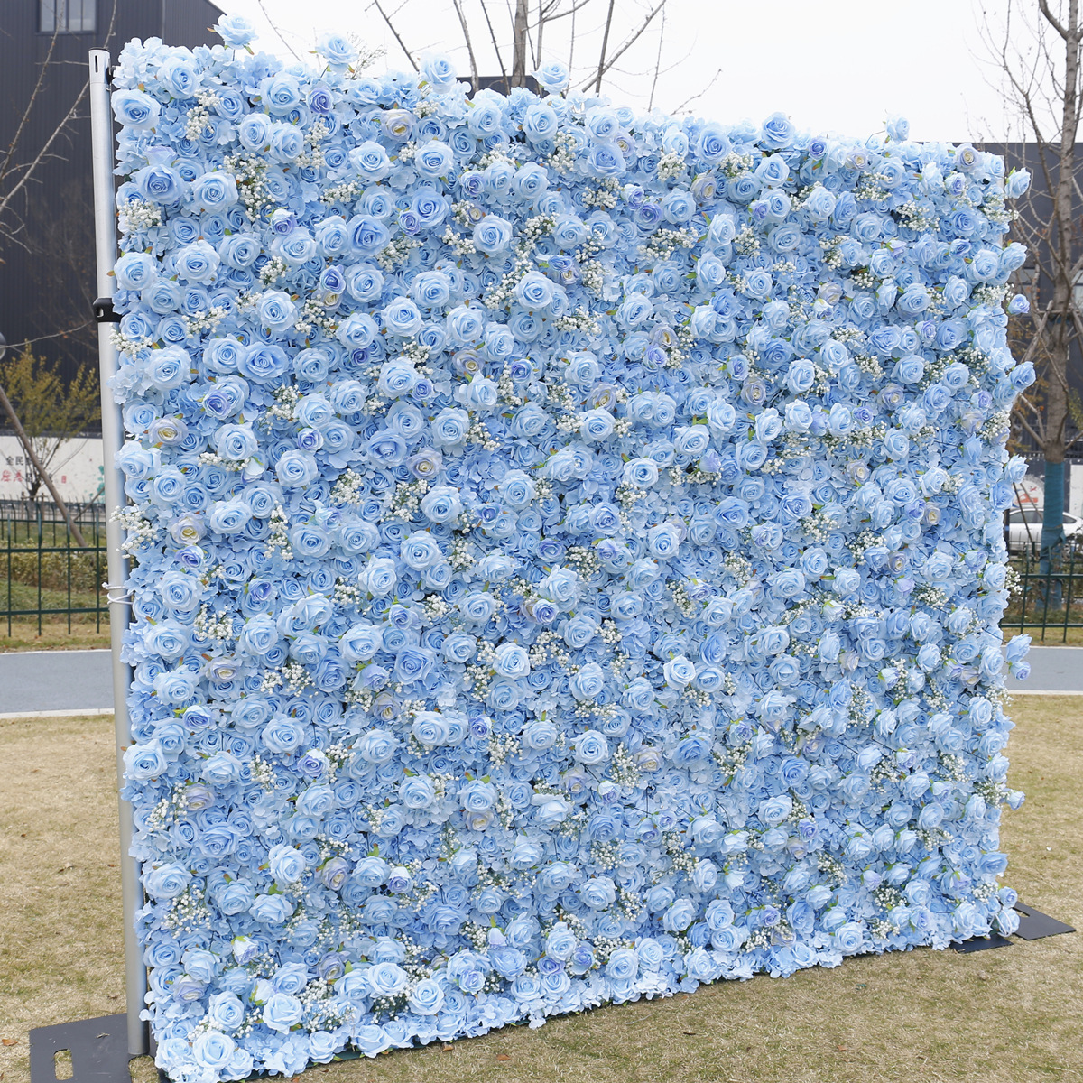 Wedding centerpieces Artificial Flowers wall Decor Backdrop Fabric Rolling Up Curtain 5d Flower Wall Panel For Party