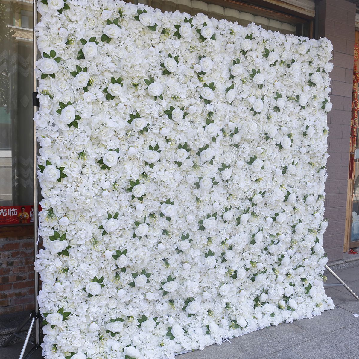 Wedding centerpieces Artificial Flowers wall Decor Backdrop Fabric Rolling Up Curtain 5d Flower Wall Panel For Party