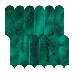 Foshan retro green peacock feather brick aluminium self adhesive mosaic wall tiles