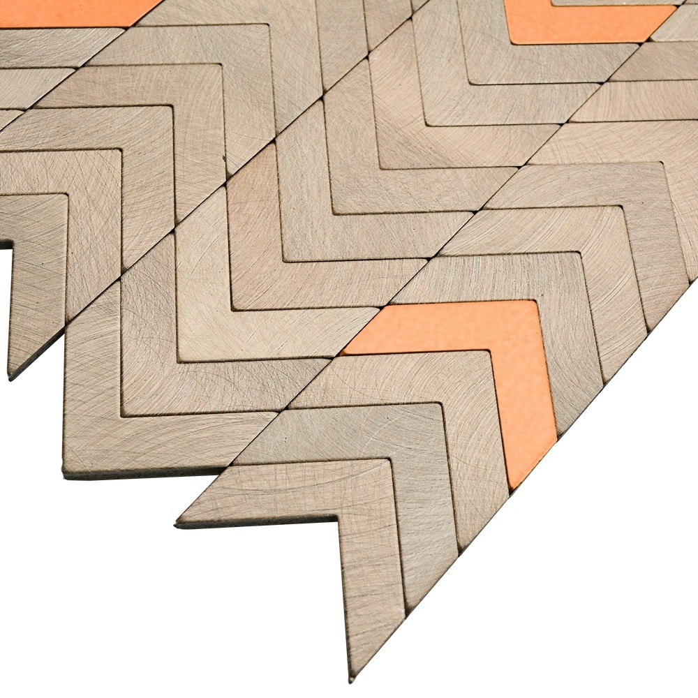 DIY Dazzle Chevron Bronze Peel and Stick Aluminium Mosaic Tile