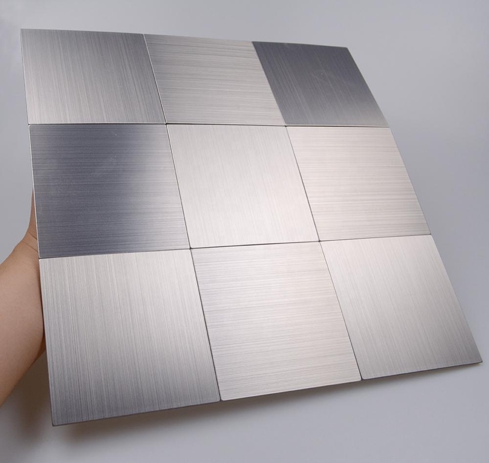 Ready to Ship Aluminum Surface Peel and Stick Tile Metal Backsplash for Kitchen