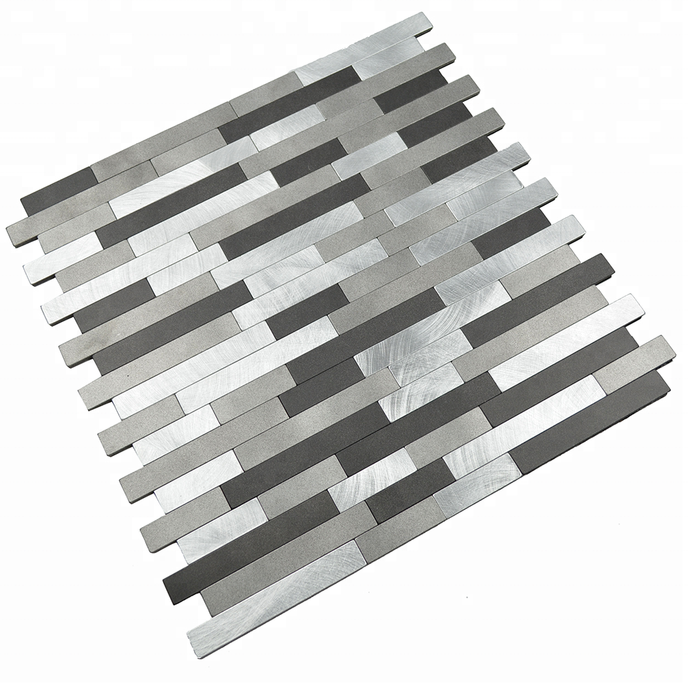 Ready to ship interlocking aluminum peel and stick decorative mosaic wall tile