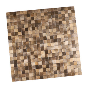 rose gold square mosaic peel and stick aluminium metal wall tile