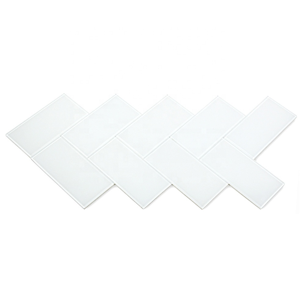 Ready to ship 3x6 Peel and Stick Super White Glass Subway Backsplash Tile