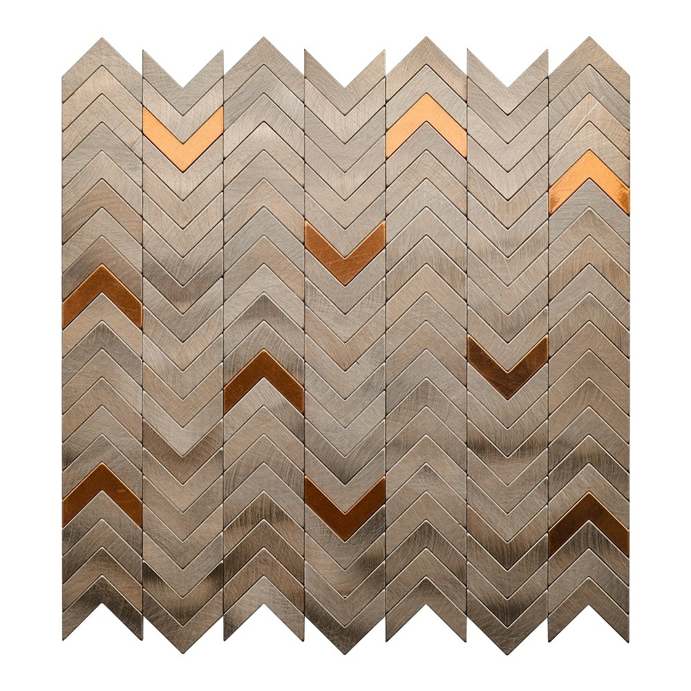 DIY Dazzle Chevron Bronze Peel and Stick Aluminium Mosaic Tile