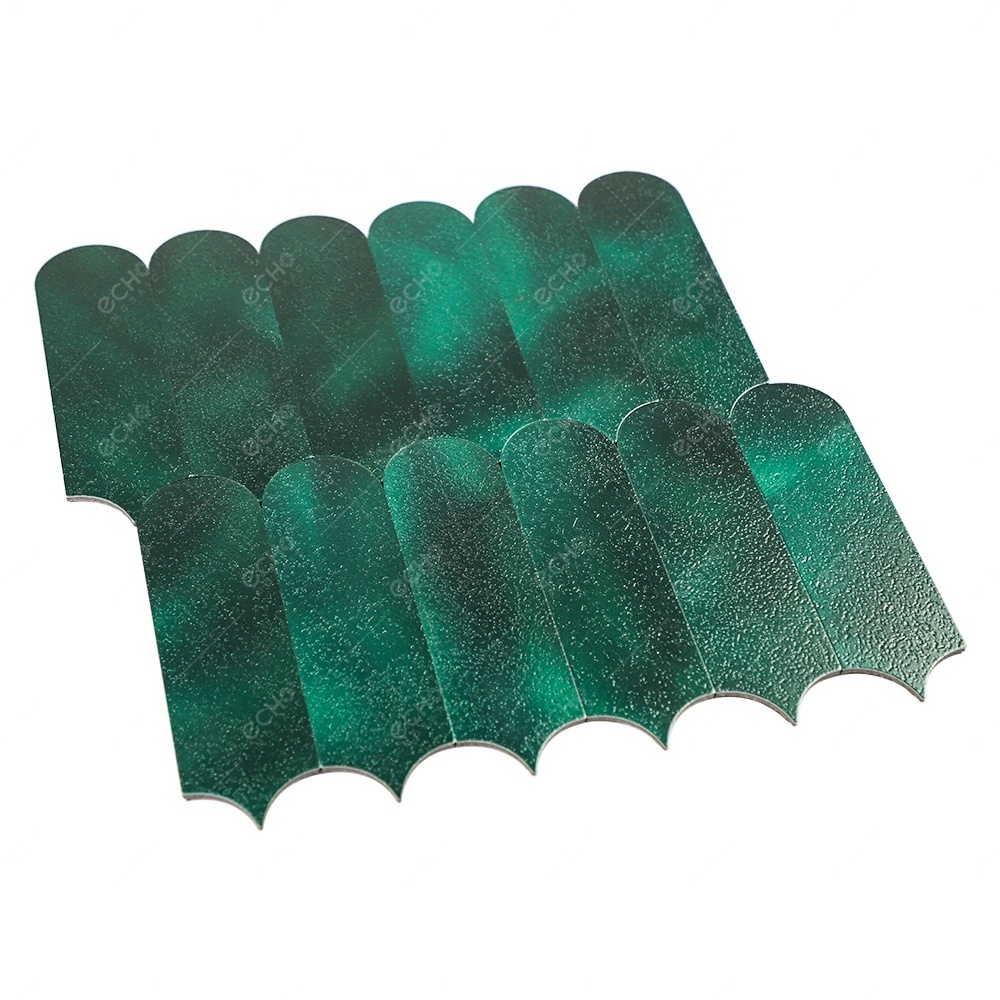 Foshan retro green peacock feather brick aluminium self adhesive mosaic wall tiles