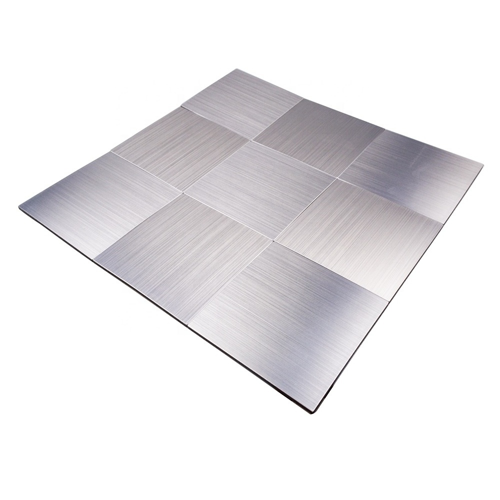 Ready to Ship Aluminum Surface Peel and Stick Tile Metal Backsplash for Kitchen