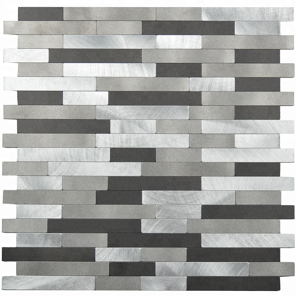 Ready to ship interlocking aluminum peel and stick decorative mosaic wall tile