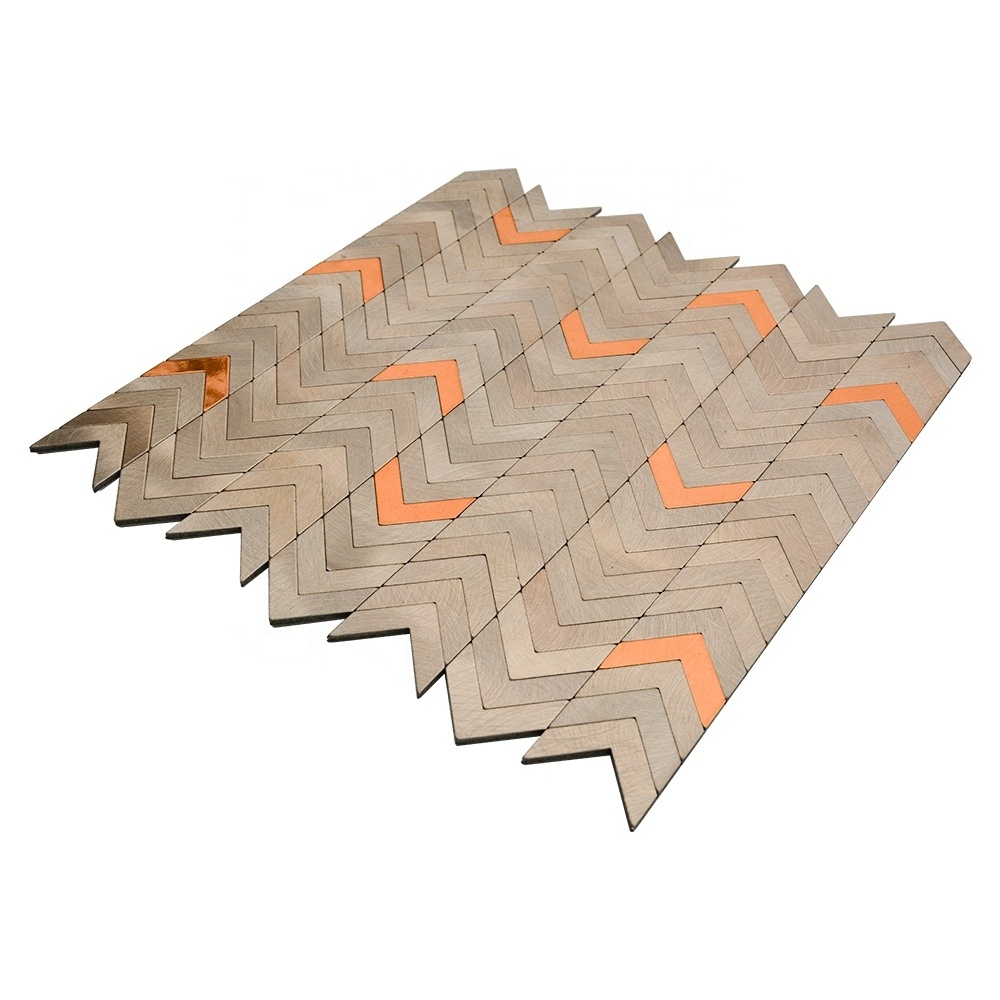 DIY Dazzle Chevron Bronze Peel and Stick Aluminium Mosaic Tile