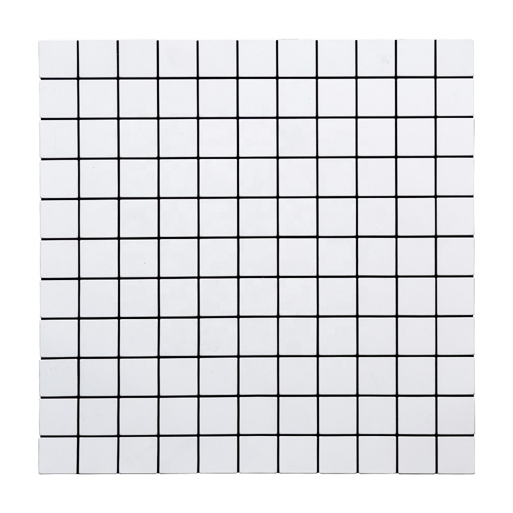 Square white colour aluminum peel and stick mosaic tile for kitchen backsplash