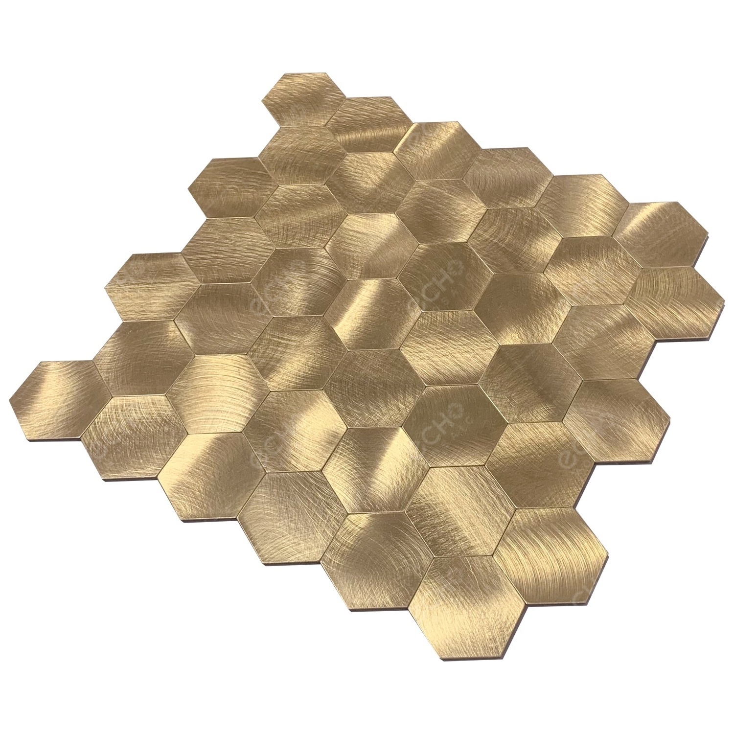 Ready to Ship Bronze colour hexagon aluminium peel and stick mosaic tile backsplash