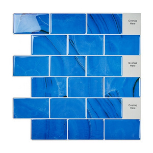 12"x12" Blue Subway Tile Peel and Stick PU Sticker Kitchen Backsplash