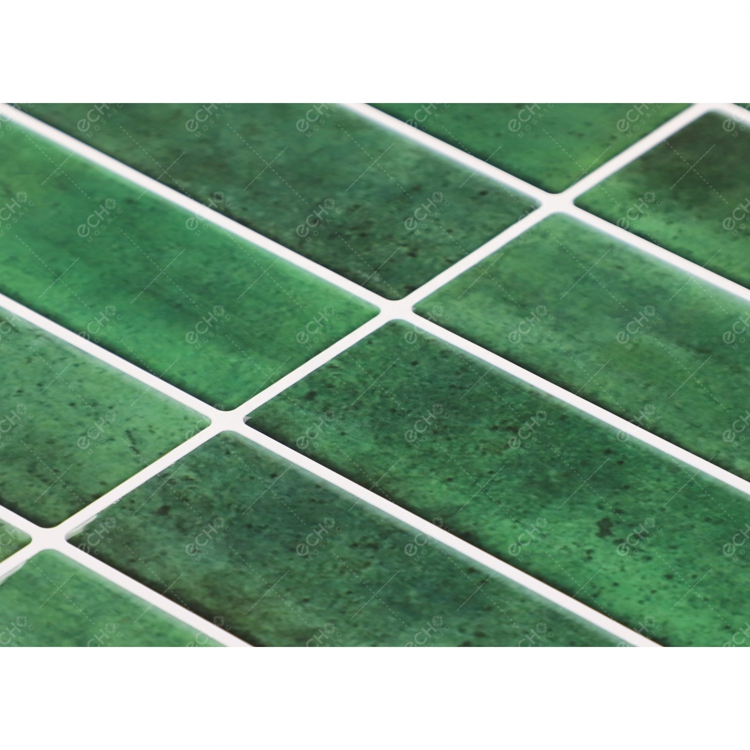 Ready to Ship Smart Tiles 3D Green Peel and Stick Backsplash Mosaic Gel Tile Wall Sticker for Kitchen Backsplash