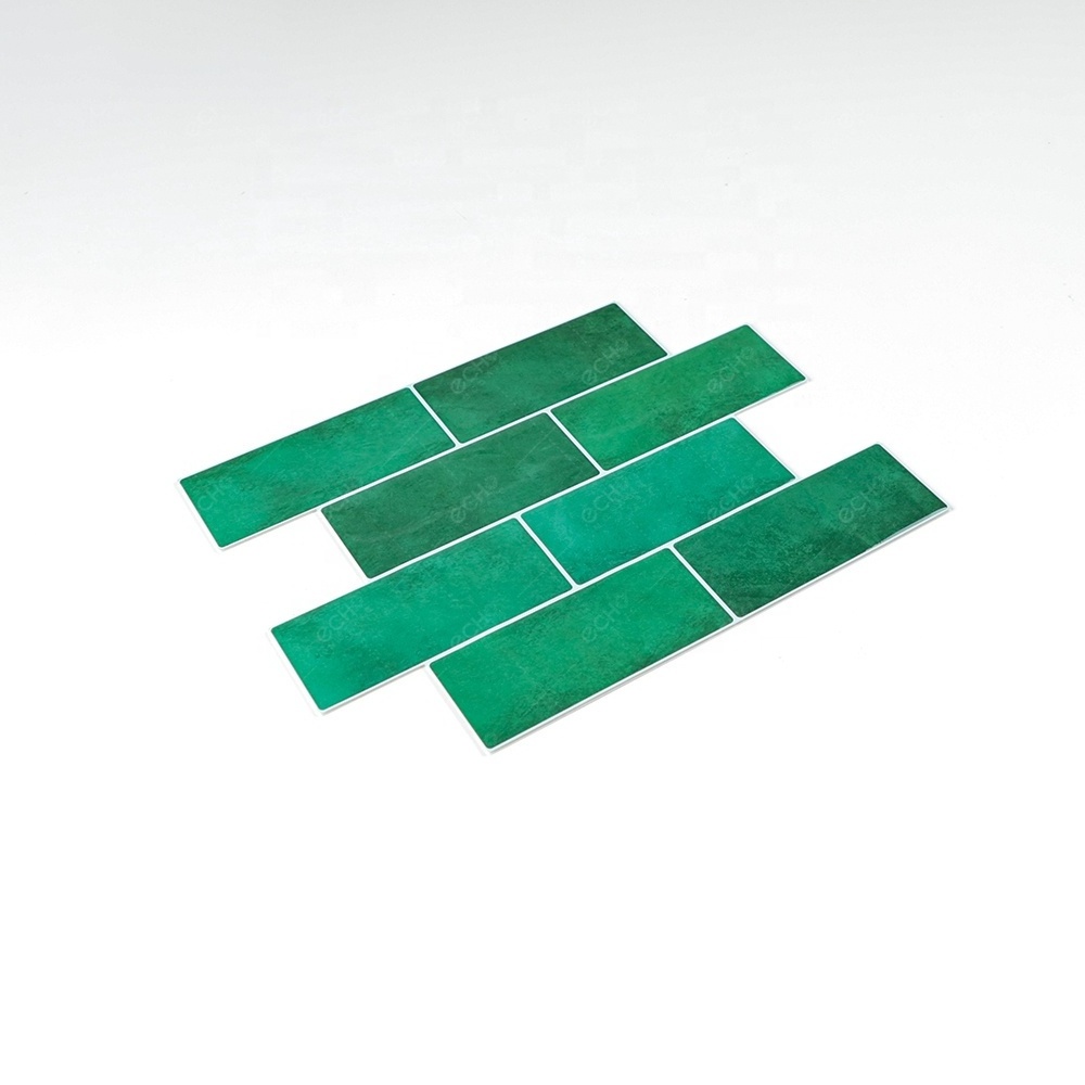 Smart peel and stick backsplash tiles dark green self adhesive 3d mosaic wall stickers