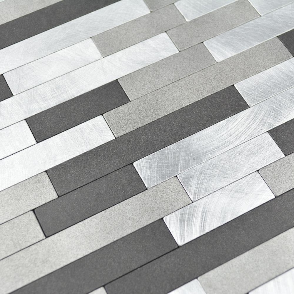 Ready to ship interlocking aluminum peel and stick decorative mosaic wall tile