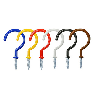 Six-color coated soft plastic ceiling hooks can be customized cup hooks various types of screw hooks