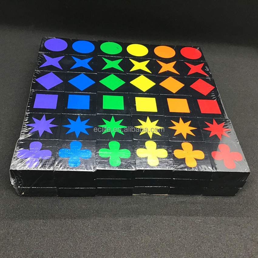 High Quality  Custom Chess Wooden Board Game Set Multi Colors Qwirkle Board Game