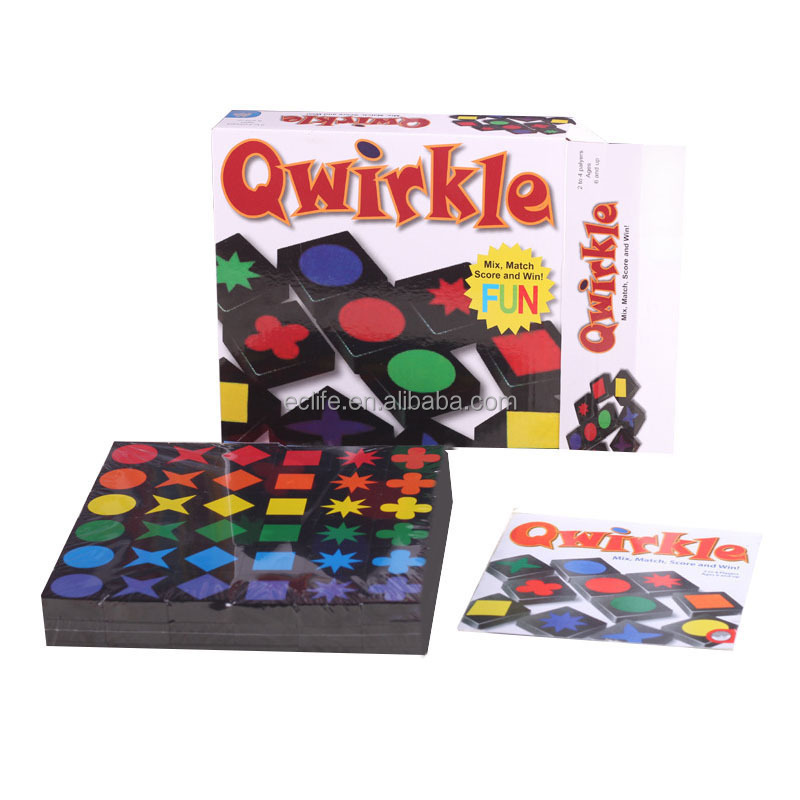 High Quality  Custom Chess Wooden Board Game Set Multi Colors Qwirkle Board Game