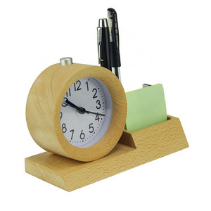 EMAF latest custom DIY clock face office desk pen holder clock silent working business gift pen holder quartz clock for student