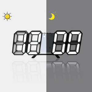 EMAF 3D LED Table Wall Clock Digital Timer Nightlight Watch Alarm Clock Warehouse Office Living Room Decor Digital LED Clock