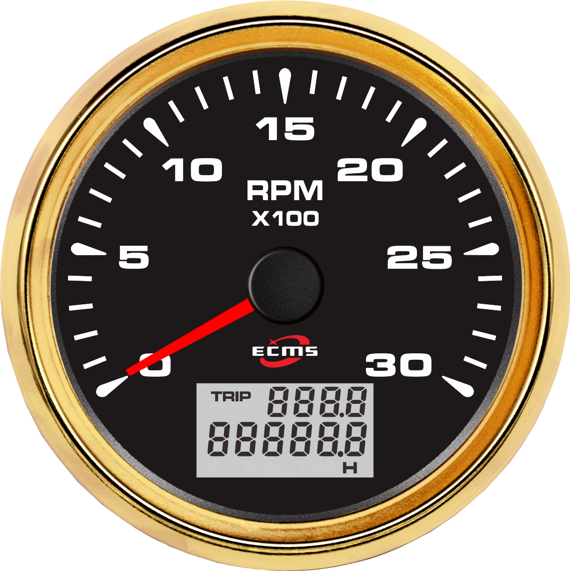 White 85mm 3K RPM Gauge Meter Digital Pulse Engine Marine Tachometer RPM Meter