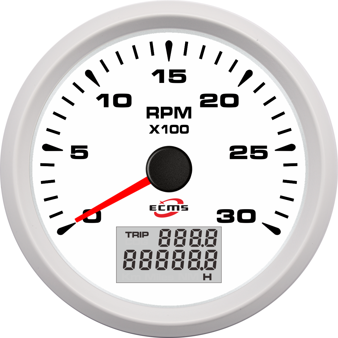 White 85mm 3K RPM Gauge Pulse Engine Marine Tachometer RPM Meter