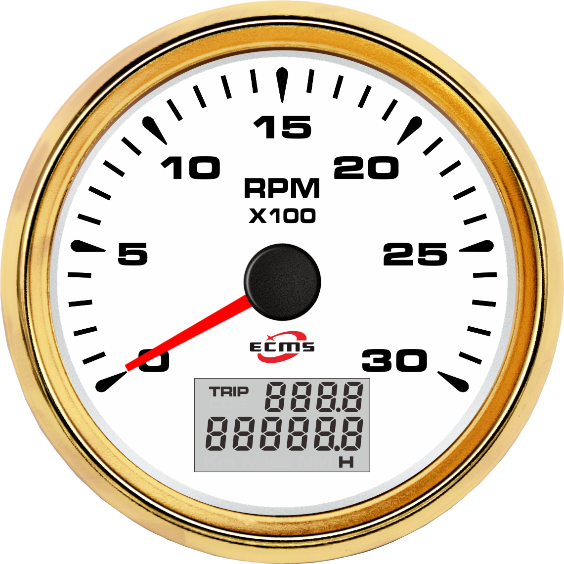 White 85mm 3K RPM Gauge Meter Digital Pulse Engine Marine Tachometer RPM Meter