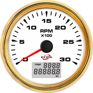 White 85mm 3K RPM Gauge Marine Pulse Engine Tachometer RPM Meter