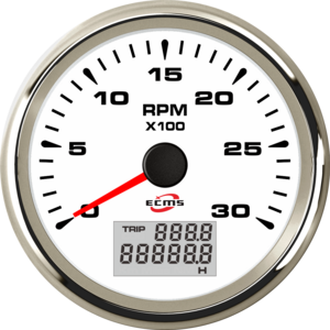 White 85mm 3K RPM Gauge Pulse Engine Marine Tachometer RPM Meter