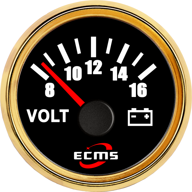 Black 8-16V Car volt Gauges 52mm Gauge Meter Diesel Engine ECMS Voltmeter