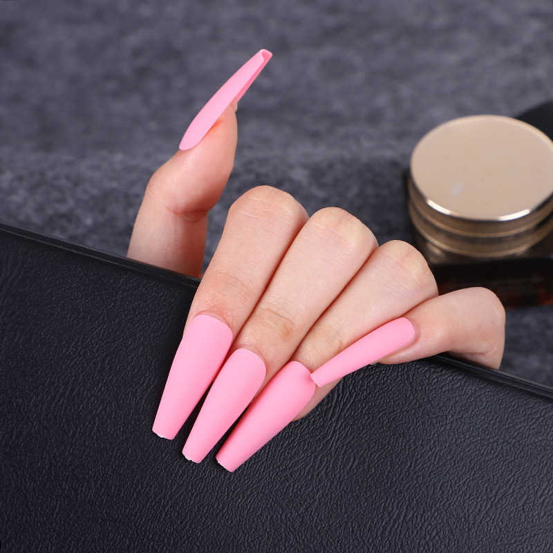 Wholesale bulk 30pcs nude artificial press on nails false nail tips full cover short finger nails with glue for kids girls