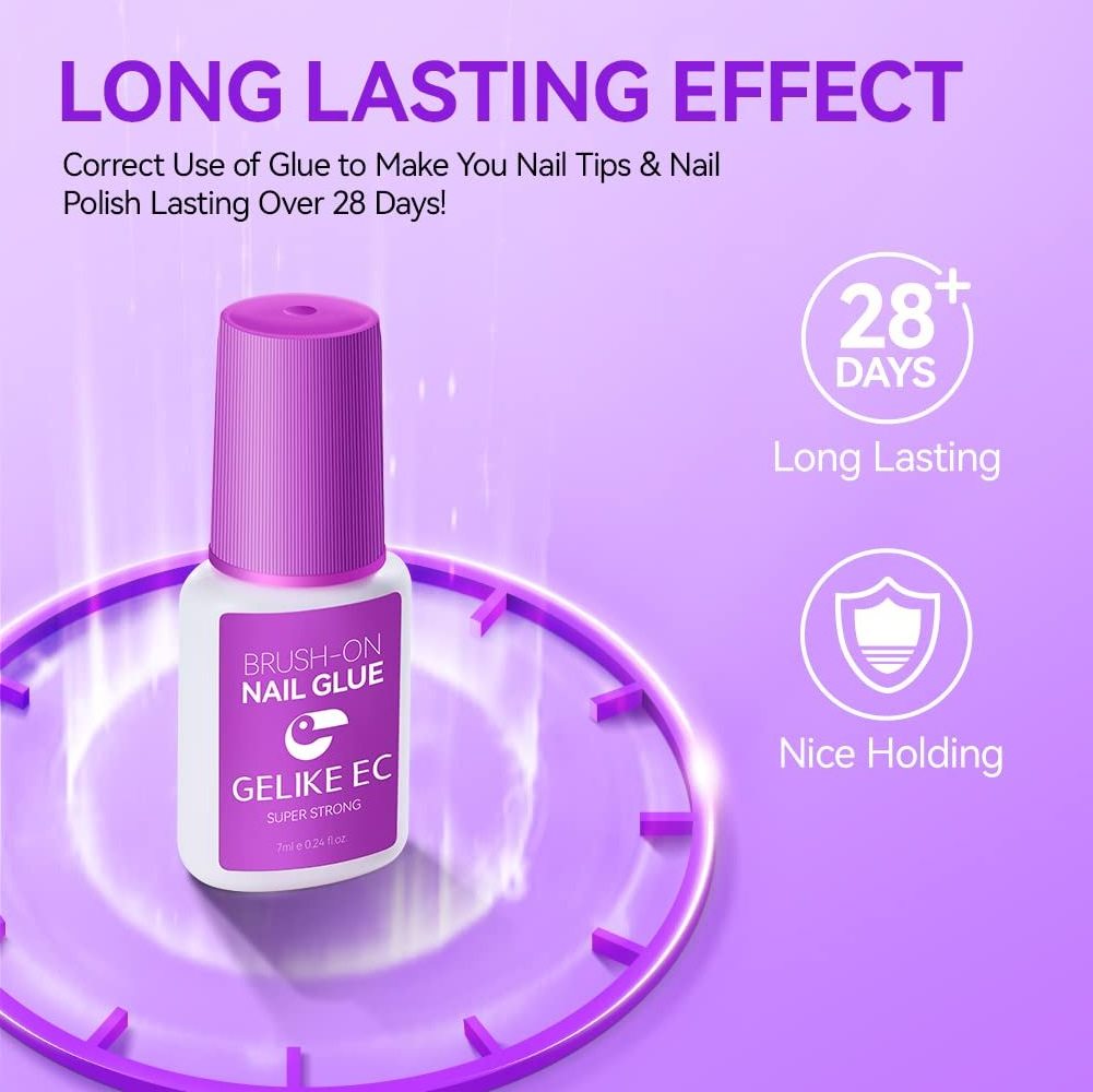 Wholesale Brush on Nail Glue for Nail Tips Professional Fast Drying Bond Wholesale Brush on Nail Glue