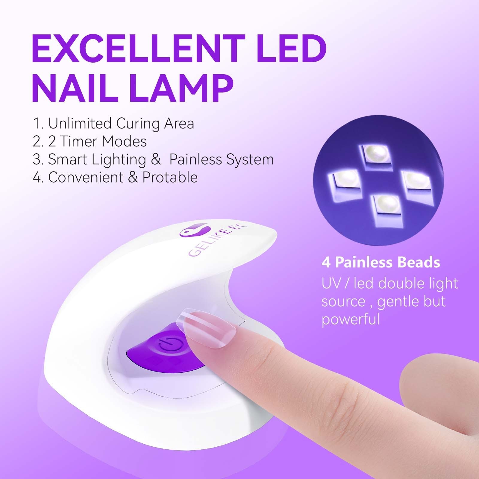 Nail kit include Glue Gel Led Lamp non c curve gel x gel nails full cover nail tips kit