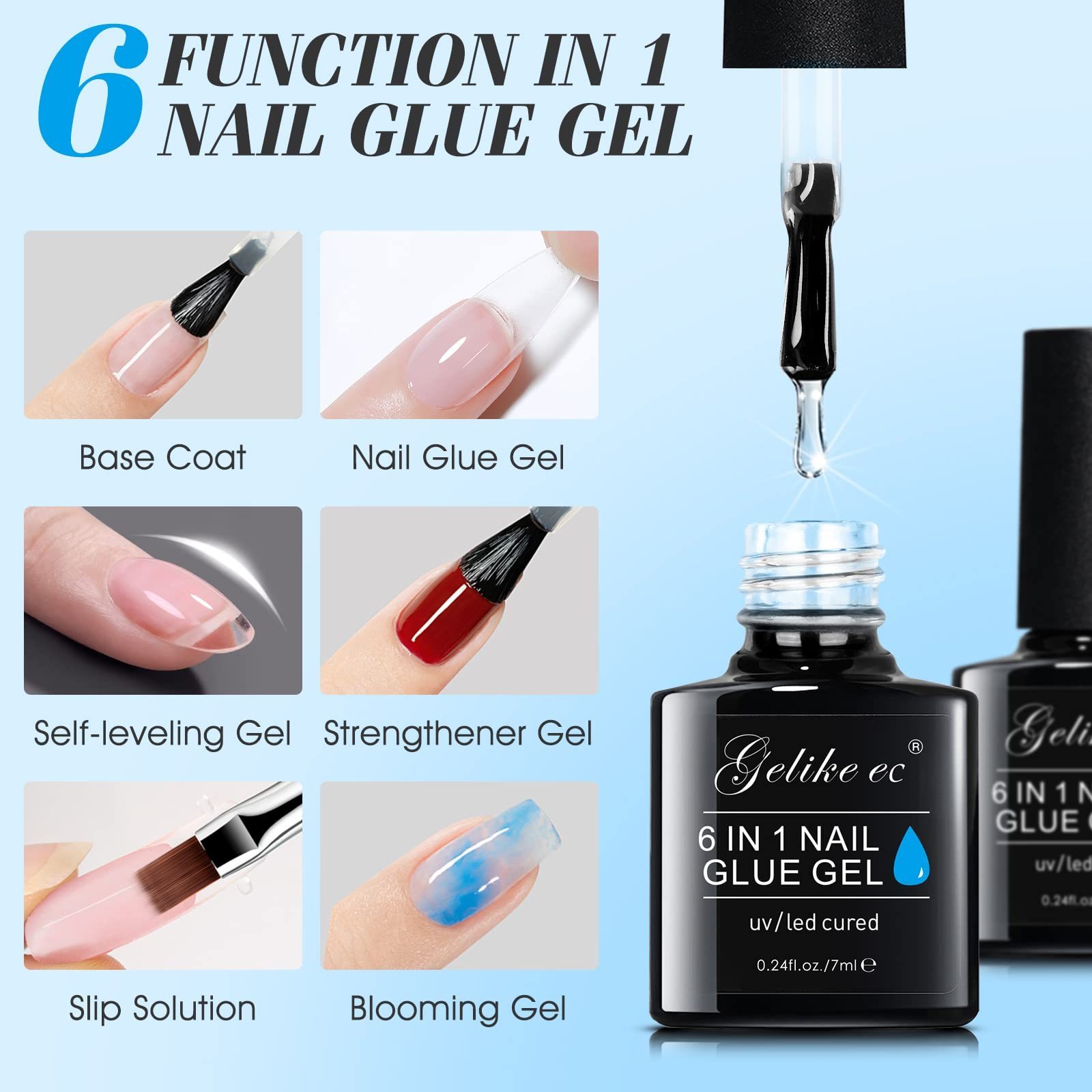 OEM ODM gel x nail glue 6 in 1 nail glue gel